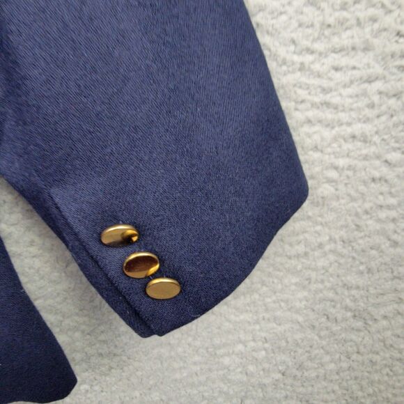 The Villager Blazer Womens 10 Blue Wool Double Breasted Gold Buttons Vintage - Picture 12 of 14